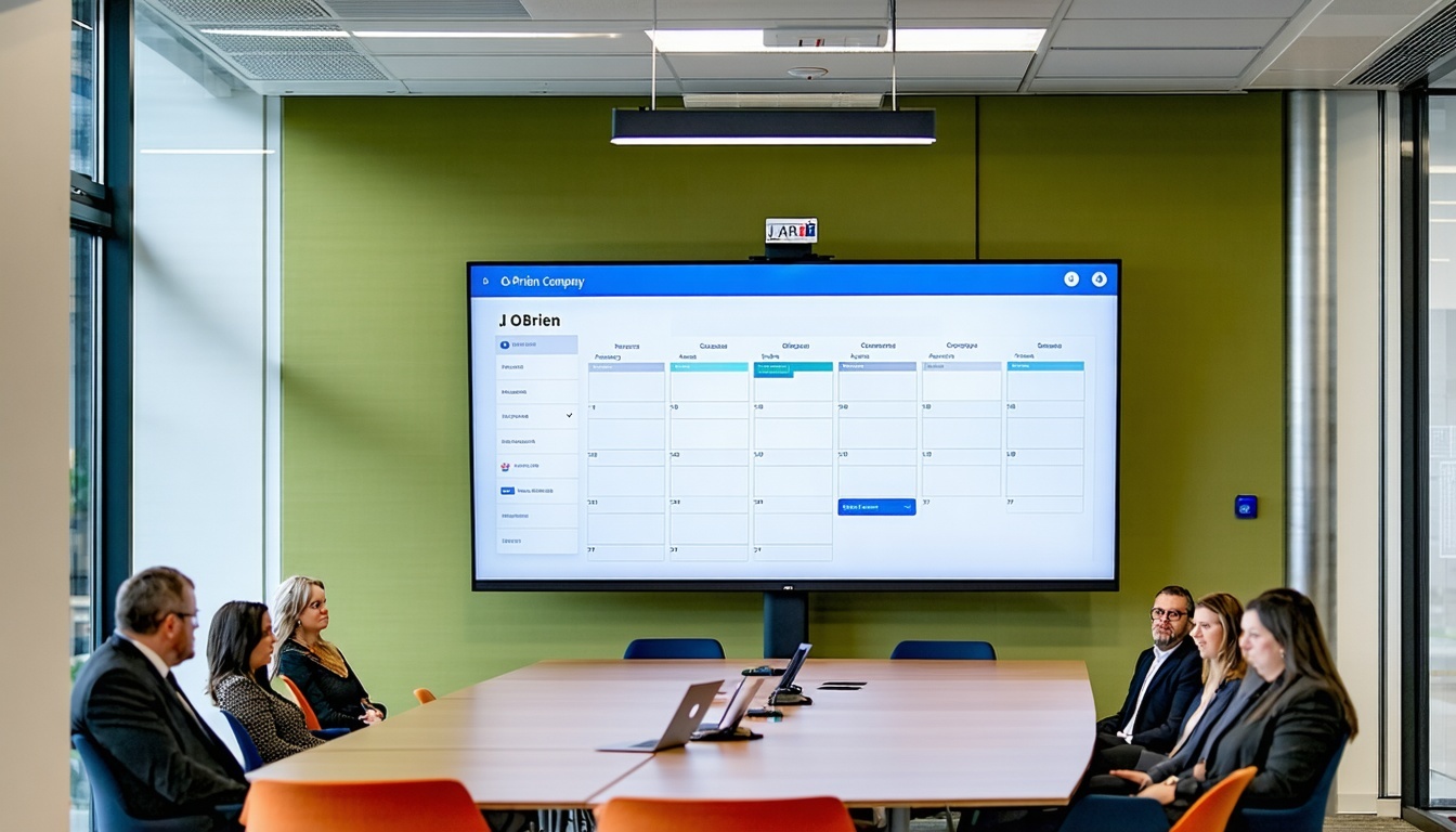 Calendar booking a meeting with J. O'Brien Company