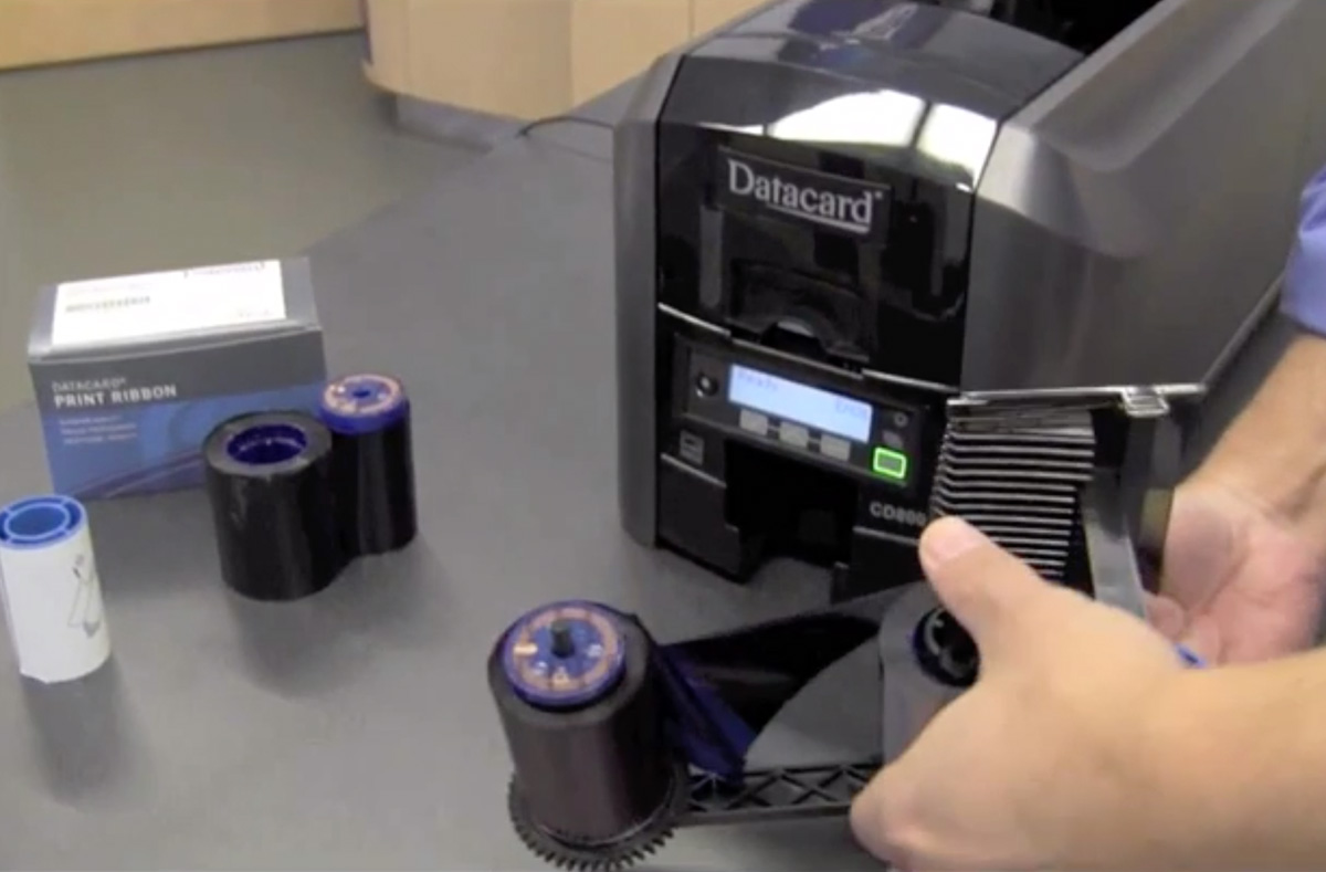 How to Change a Ribbon on a Datacard CD800 ID Card Printer